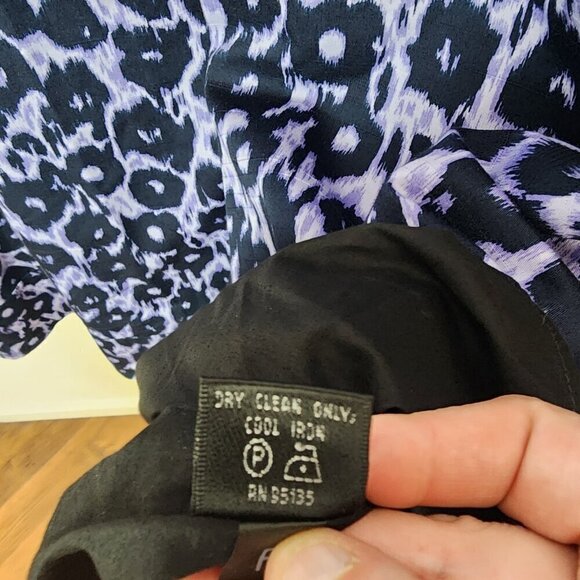 Lafayette 148 New York V Neck Fit and Flare Dress Purple Cheetah Size 16 - Picture 9 of 10